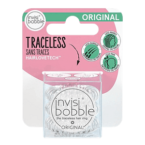 invisibobble Original Hair Ties, Crystal Clear, Pack of 3